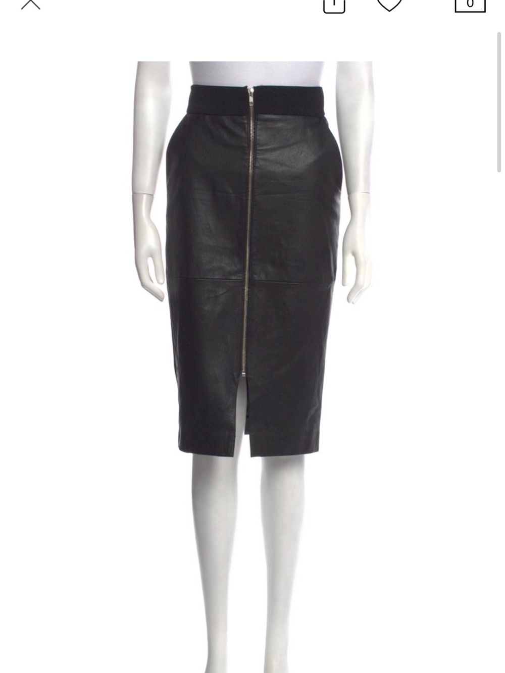$799 A.L.C Neiman Marcus Elegant Black soft Leather Pencil Skirt size 4 stretchy